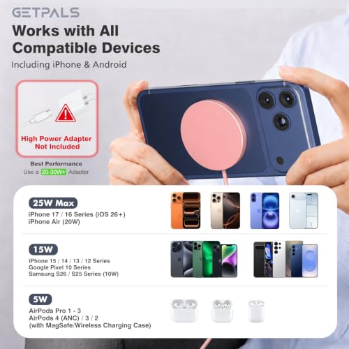 Image of 25W Magnetic Portable Fast Wireless Charging Pad for Apple iPhone Series