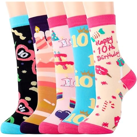 Moyel 10 Year Old Girl Birthday Gifts Funny Cotton Socks for Kids Girls Cool Gifts for 10 Year Old Girl 10 Year Old Girl Gift Ideas Fun Novelty 10 Year Old Girl Gifts Birthday Gifts for Girls Cover