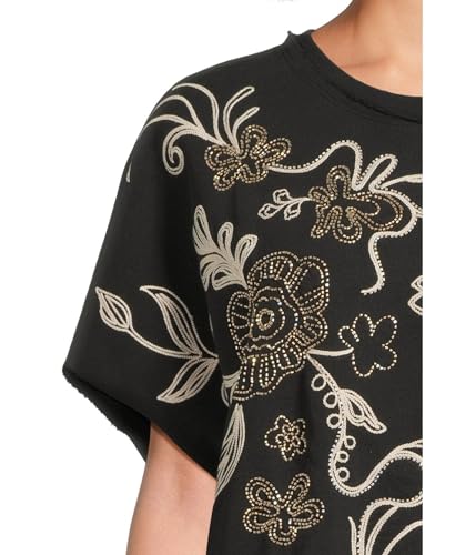 Johnny Was Women's French Terry Poncho, Black4