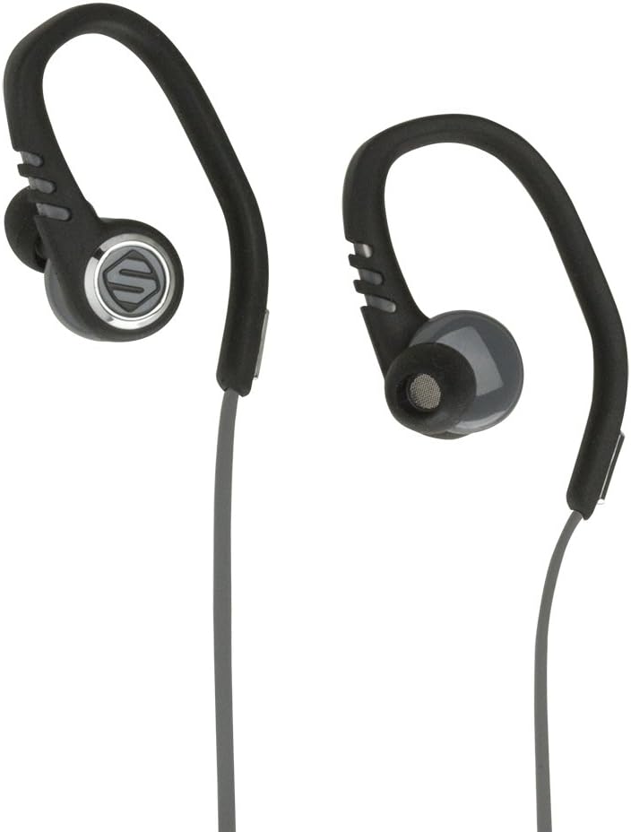SCOSCHE SportFlex 3 Running Earbuds with TapIt Remote and Microphone - Splashproof and Dustproof IPX4 Rated Exercise Headphones with Multiple Size Silicone Ear Bud Inserts - Black (HPSC3TI)