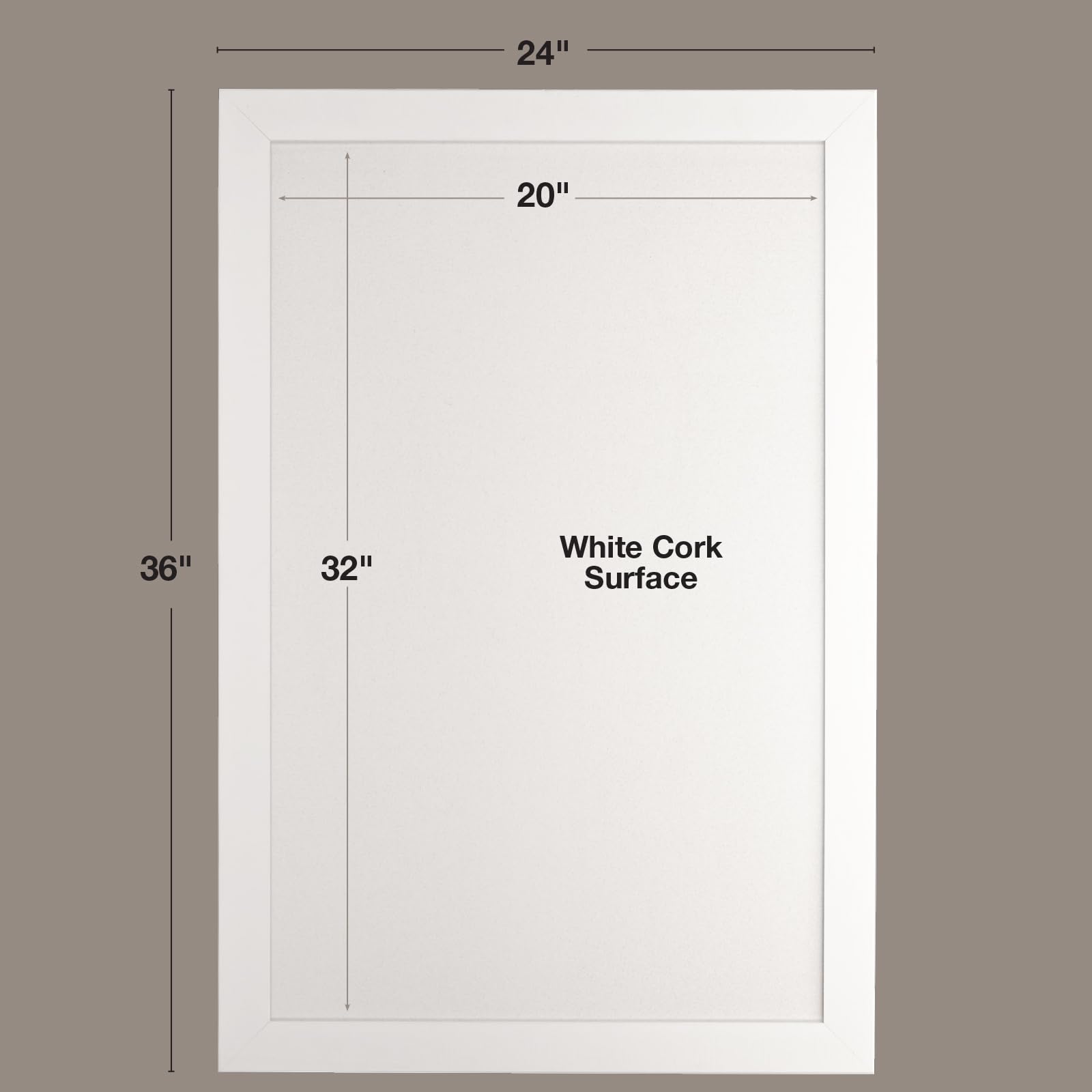 Excello Global Products 61 x 91,4 cm, weißer Holzrahmen, weiße Korkplatte