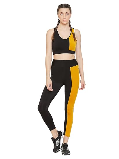 Women's Snug Fit Active Ankle-Length Colourblock Tights