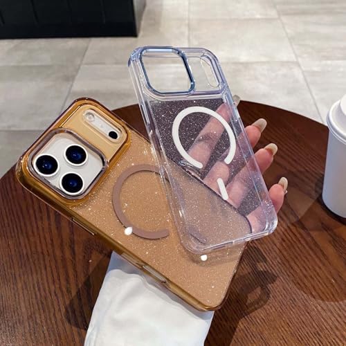 Coque iPhone 17 Pro Max violette rigide évitant les rayures grâce au silicone pailleté