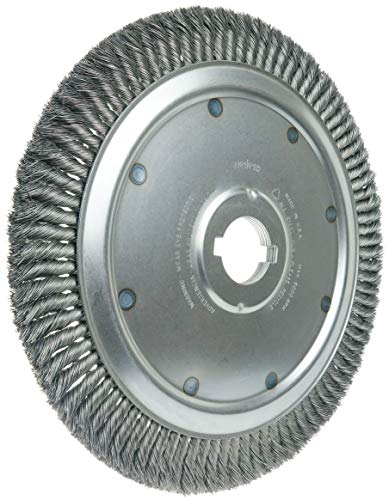 Image of Weiler 09790 14 inch Extra High Density Standard Twist Knot Wire Wheel, .016 inch Steel Fill, 2 inch Arbor Hole, Made in The USA (Pack of 2)