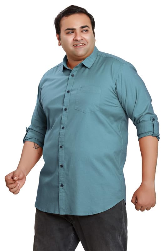 Image of BE ACTIVE Plus Size Lycra Cotton Satin for Men Shirts|| All Plus Size Men|| Cotton Stylish Full Sleeves Shirt for Men