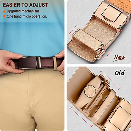 Image of Men's Belt,Bulliant Leather Adjustable Belt for Men Dress Casual 1 3 /8,Trim to Fit