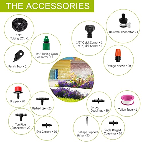 Drip-Irrigation-Kit-82ft-Garden-Irrigation-System-Adjustable-Sprinkler-Home-Drip-Irrigation-Set-DIY-Saving-Water-Automatic-Irrigation-Equipment-Blank-Distribution-Tubing-Watering-Drip-Kit Drip-Irrigation-Kit-82ft-Garden-Irrigation-System-Adjustable-Sprinkler-Home-Drip-Irrigation-Set-DIY-Saving-Water-Automatic-Irrigation-Equipment-Blank-Distribution-Tubing-Watering-Drip-Kit