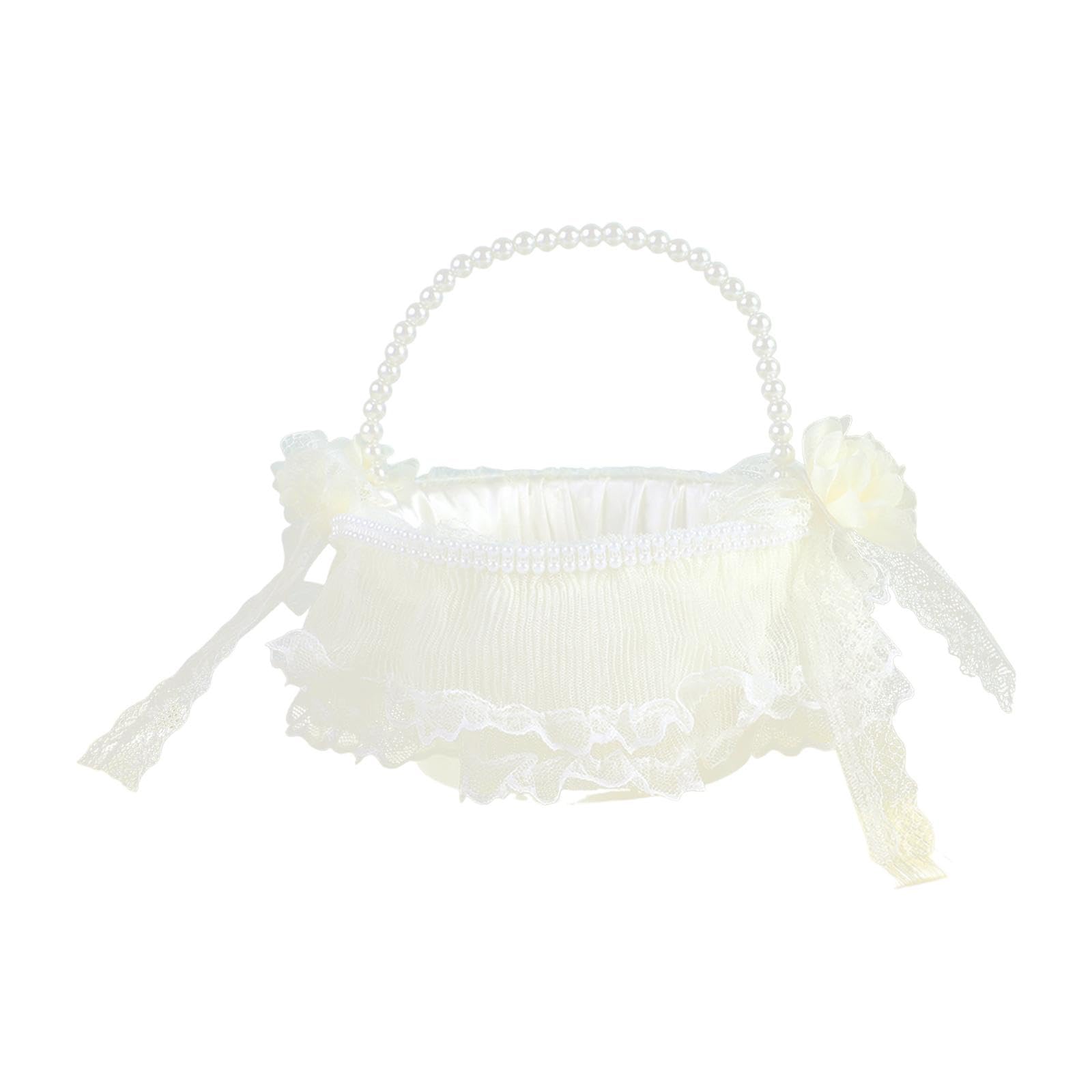 UJEAVETTE Wedding Flower Basket Flowers Baskets for Anniversary Ceremony Parties-image-0