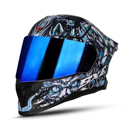 Image of Steelbird SBH-61 SXE X1 ISI and Dot Certified Full Face Helmet for Men with Inner Silver Sunshield