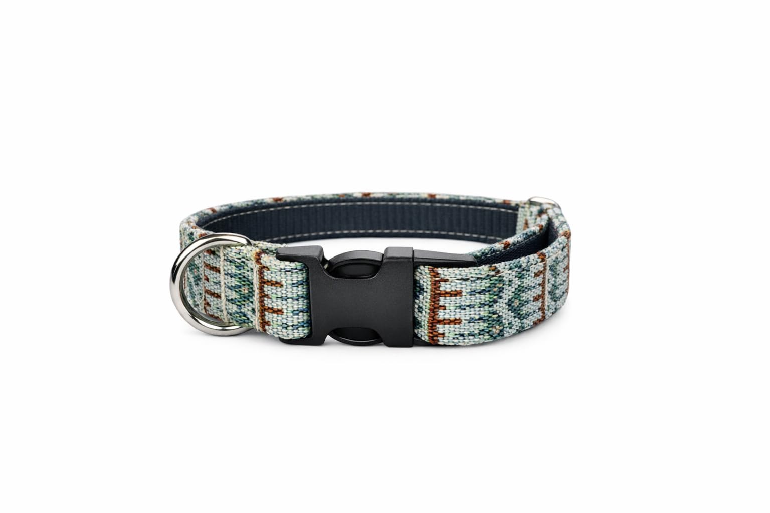 MOUZ Collar para Perro adiestramiento, Ajustable, de Tela Premium y Nailon, Muy Resistente, con Hebilla Segura y Anilla metálica D soldada. Dogs Collar. Hecho a Mano en España (Etnico, L)