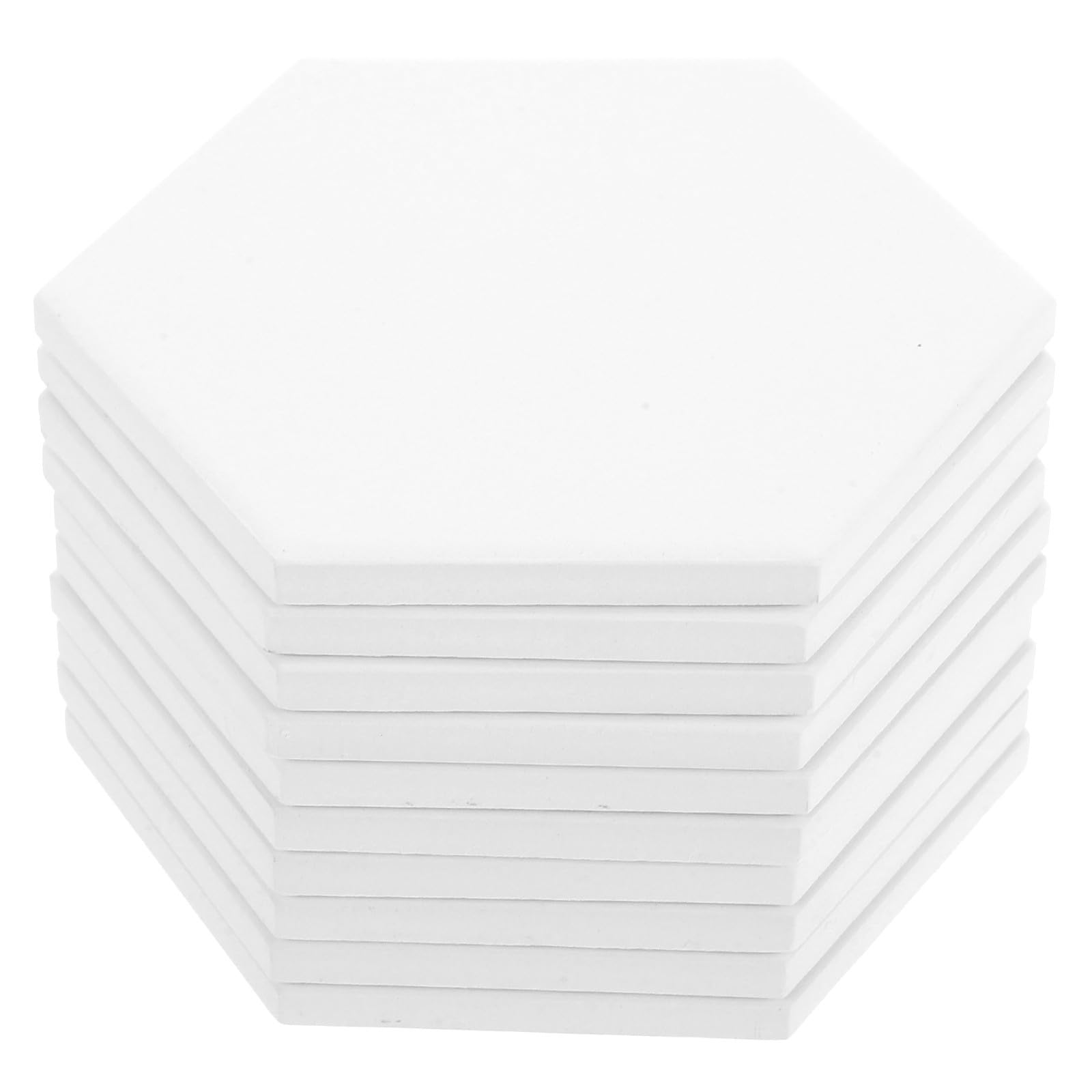 Posavasos de Cerámica Hexagonales DIY, Juego de 10, Blancos, Absorbentes y Antideslizantes para Proyectos de Transferencia de Calor en Cocina y Mesa