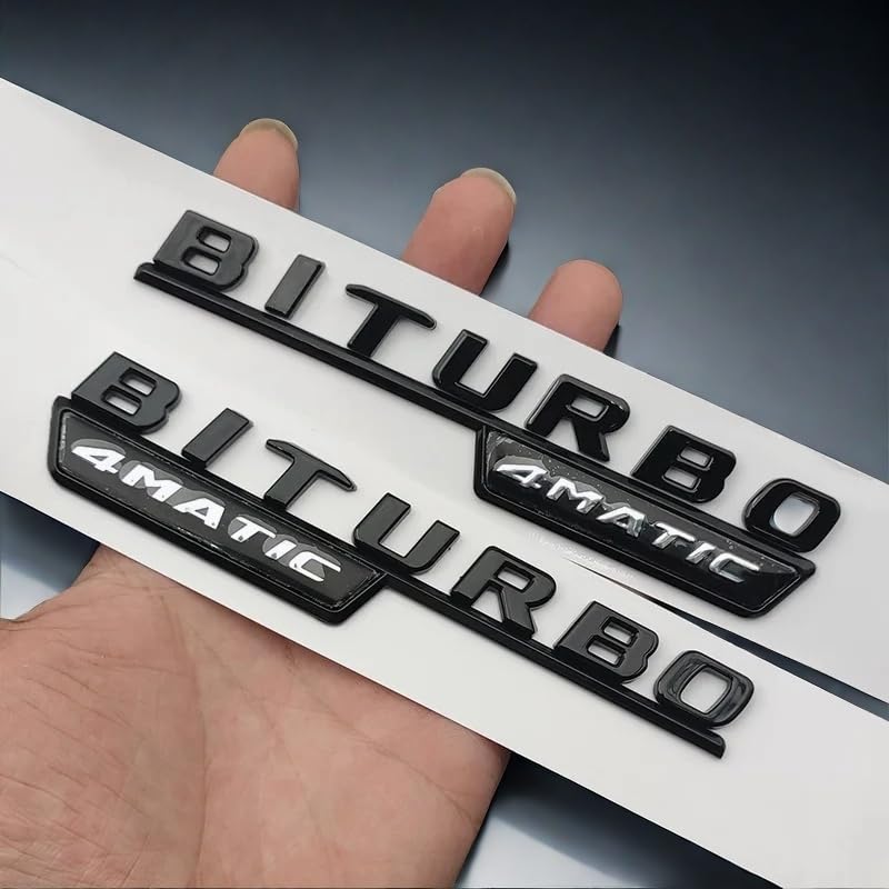 Image of 3D Car 4MATIC Logo ABS Letter Emblem Decal for Mercedes Benz Side Fender Rear Trunk Emblem Badge Chrome Decal Sticker (Black)