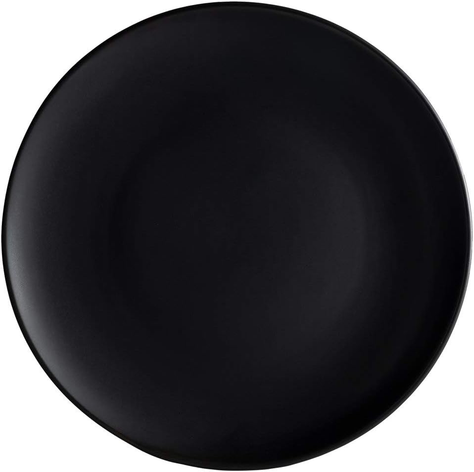 Restaurant Value, Stoneware Coupe Shape Plate 12.25", Matte Black, Case of 12