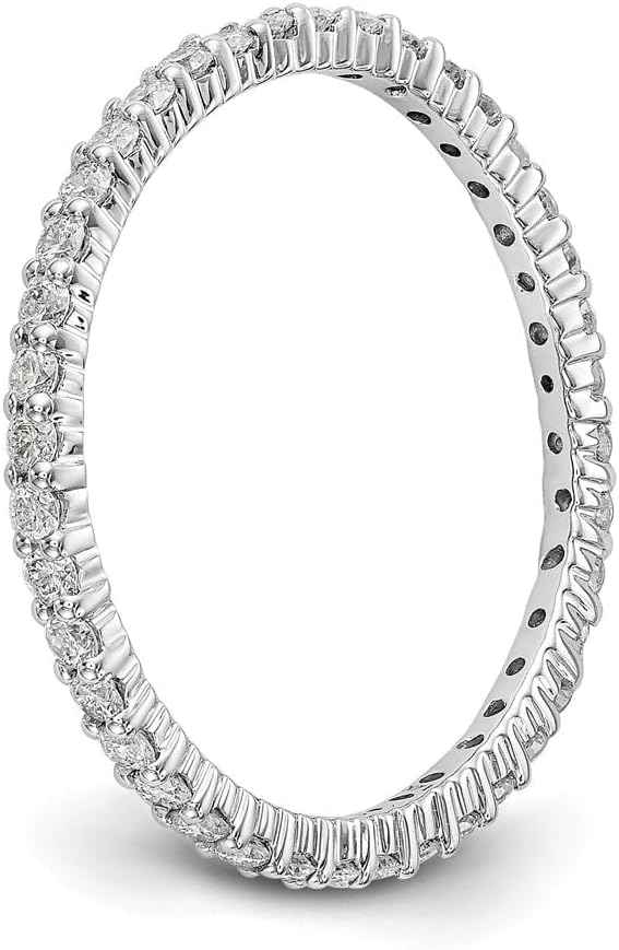 14k White Gold 1/2 carat Lab Grown Diamond VS/SI, G Complete Size 6 Shared Prong Eternity Band Ring