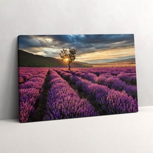 Peinture sur toile de lavande 60x40cm Wallfluent pour décoration murale