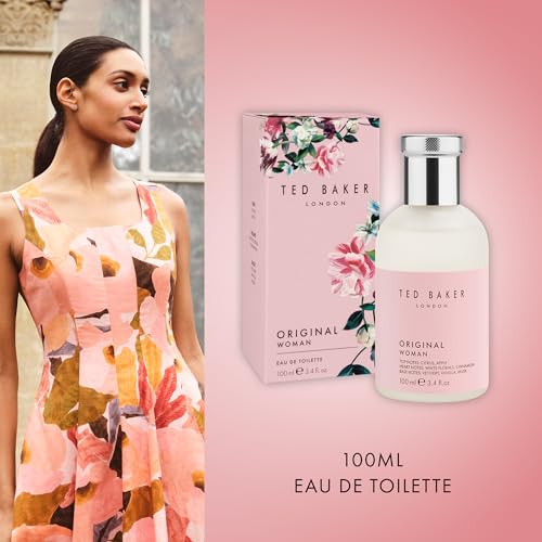 Ted Baker Woman Pink EDT, floral green feminine fragrance, opening notes are fresh peach, bergamont and tangerine with warm musk, vanilla and vetiver base notes, 100ml - 5