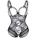 Produktbild Sosila Reizwäsche, Nachtwäsche, Sexy Unterwäsche, Damen Babydoll Dessous, Lingerie Kleid transparent, Negligee, sexy Dessous, Spitze Durchsichtig Nachtwäsche, Lingerie, Nachtkleid (Schwarz, One Size)