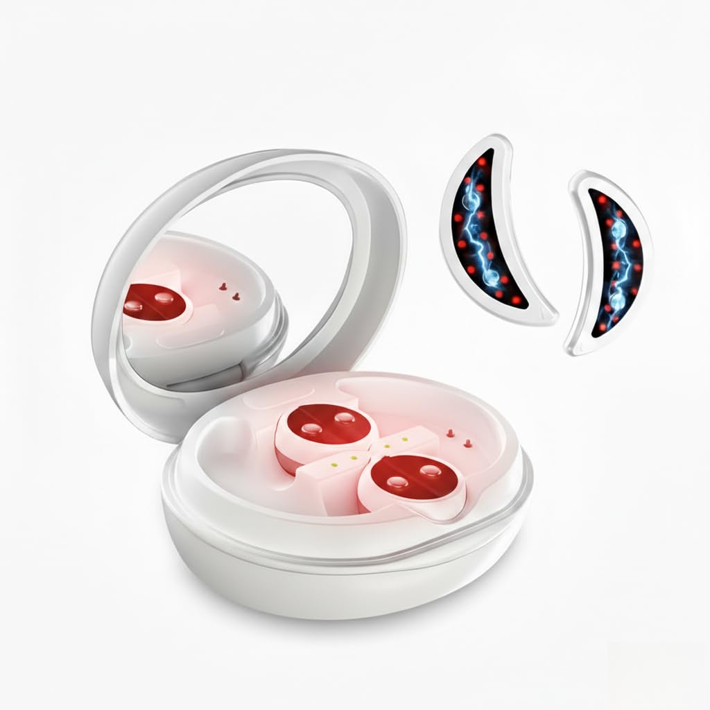 Familien-Set Augenmassagegerät & 6 Gel-Pads – Wiederaufladbar & Hygienisch | Universal für Sie & Ihn | Pflege bei Augenringen & Verspannungen | Ideal für Haushalt & Reise | USB-C