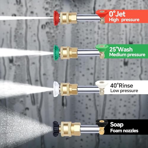 Hushlight Gas Pressure Washer, 3500 PSI 2.3 GPM Power Washer with 209CC Engine, 4 Quick-Connect Nozzles, 25FT Hose, 3L Soap Tank, High Pressure Washer for Car, Driveway, Fence, Patio, Home Cleaning - Image 4