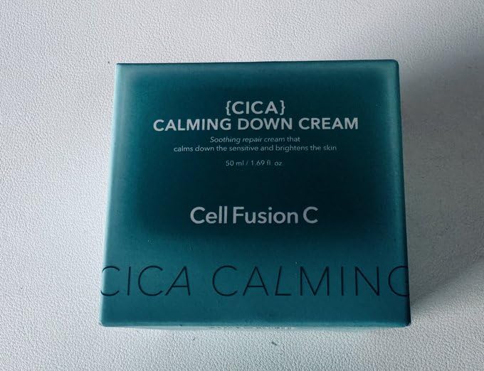 Cell Fusion C Calming Down Cream, CICA, Redness Relieving Moisturizer for Sensitive Skin, Green Color Correcting, Centella Asiatica, 50ml / 1.69 fl.oz