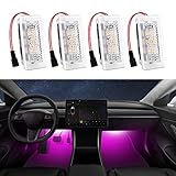 FICOLPO 4 Pcs Tesla Interior LED Lights Bulbs Kit Compatible with Model 3, Y, X, S, Super Bright Rep