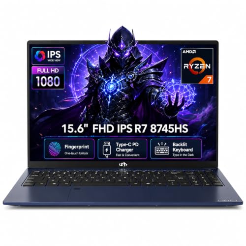 Image of NIMO 15.6 inch Gaming Laptop, AMD Ryzen 7 8745HS 8-Core (up to 4.9GHz, Beats i7-1360P), 64GB RAM, 2TB SSD, Radeon 780M, IPS FHD, 100W PD Fast, for Creators, Video Editing & AI Tasks, 2-Year Warranty