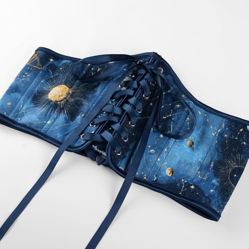 Image of Scarlet Darkness Corset Belt for Women Renaissance Lace up Corset Floral Wide Waist Belts