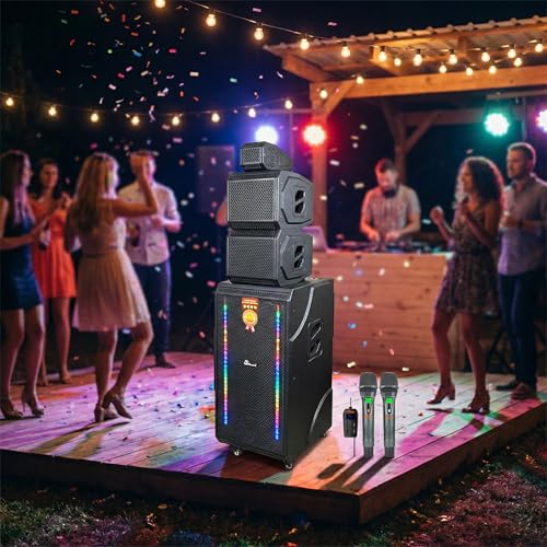 IDOLmain IPS-DJ13 Rechargable Professional PA Array, Stacked Tower Designed Speaker System with...