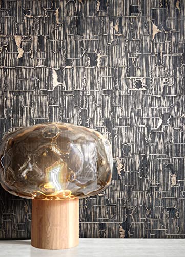 NEWROOM Tapete Negro Brillante Claro Tejido no Tejido - Glamour Oro Antracita Estructura Moderno Cover