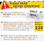 Koala Printable Effacer le papier autocollant - ONLY pour imprimante laser - 8,5 x 11 pouces 20 Feuilles Fiche complète 100% Papier à étiquetage transparent pour DIY Décols personnalisés, Étiquettes , Imprimante laser seulement, Imperméable, Glossy, 8.5x11 in, 20 Feuilles, pour DIY Labe personnalisée