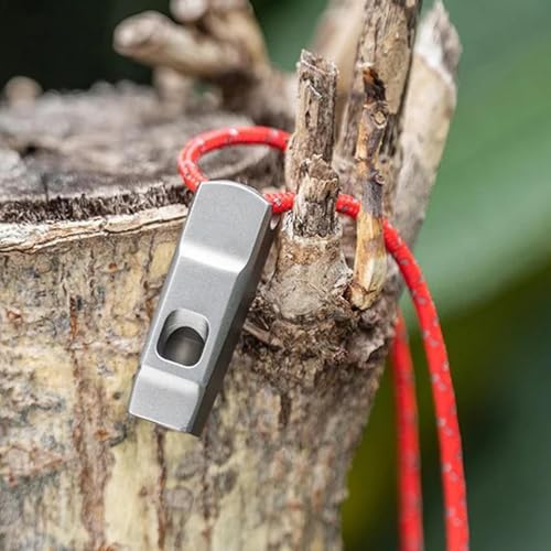 Titanium Survival Whistle - Key Chain Whistle with Lanyard | Ultralightt Survival Gear Whistles | Outdoor Waterproof Equipment | Multifunctional Tool | Loud Survival Whistle for Hiking, Camping – Image 6