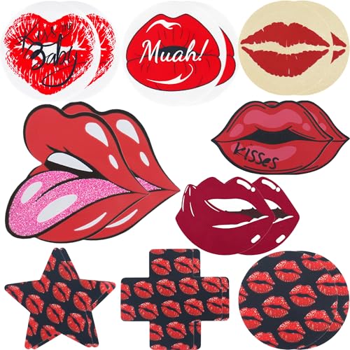 Image of Nimiah Rave Pasties Nipple Covers - Sexy Fun Sticky Variety Pasty Pack Adds Spice & Fun to Party See-Through Outfits