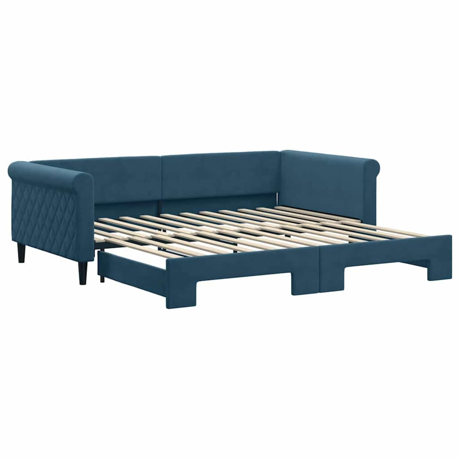 ATOMSTACK MAKER Divano letto pieghevole 2 in 1, in velluto blu, 100 x 200 cm, con struttura in legno e metallo, design moderno minimalista per soggiorno o camera da letto, materassi non inclusi
