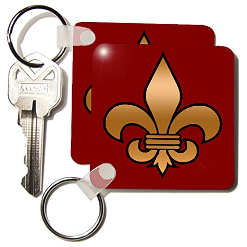 Porte-clés fleur de lis chrétien 3drose grand modèle 5,7x11,4 cm lot de 2 accessoires de mode