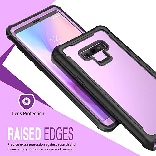 FITFORT Samsung Galaxy Note 9 Cell Phone Case - Full Body Case with Built-in Touch Sensitive Anti-Scratch Screen Protector, Ultra Thin Clear Shock Drop Proof Durable Protective Cover (Purple)