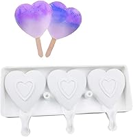 Vista 7 de Mini molde de barra de silicona para helado, 3 cavidades en forma de corazón, moldes de silicona, moldes de paletas de chocolate, bandeja de postre