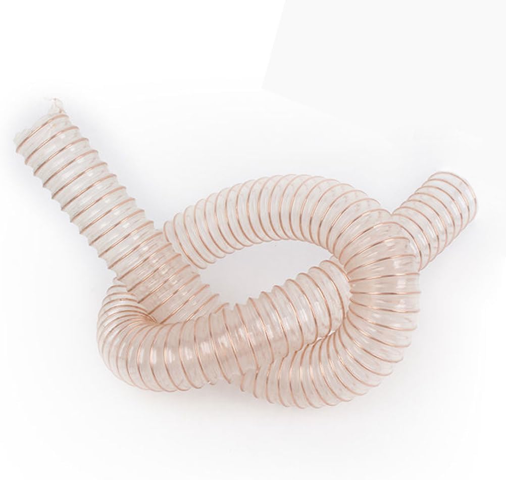 Transparent PU Flexible Vacuum Cleaner Hose, ID 190-220Mm, Dust Collection Hose Length 1M for Industrial Woodworking,ID 200mm x WT 0.93mm