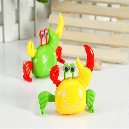 Miniatura 6 de 4 juguetes de cangrejo de cuerda para niño y niña, cangrejos mecánicos, rojos, verdes, amarillos, seguros y fáciles de agarrar para coordinación y