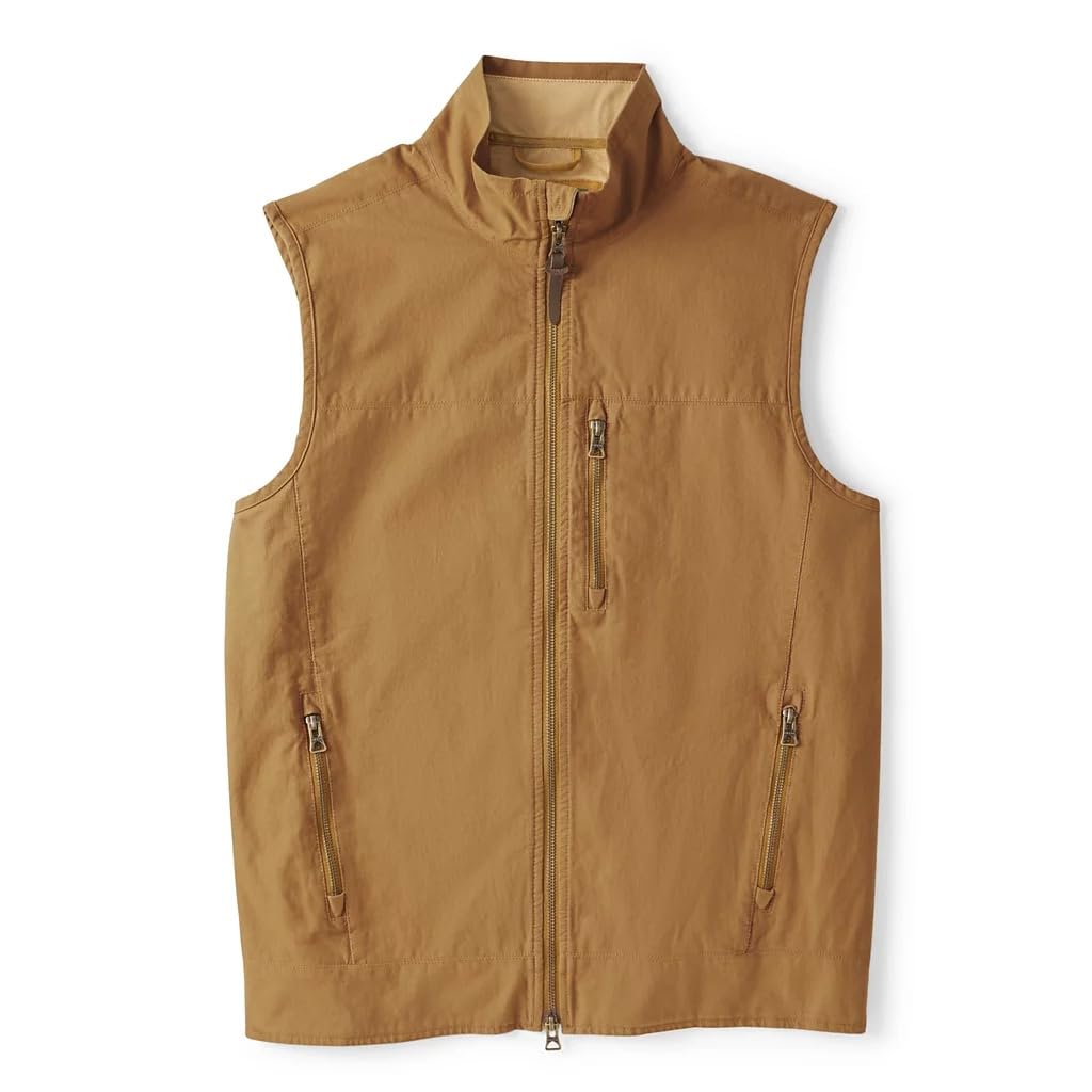 Orvis Briar Vest for Men, Active Fit, Bramble-Proof Stretch Cotton, Microfleece Lining, Brass Zipper, Multiple Pockets
