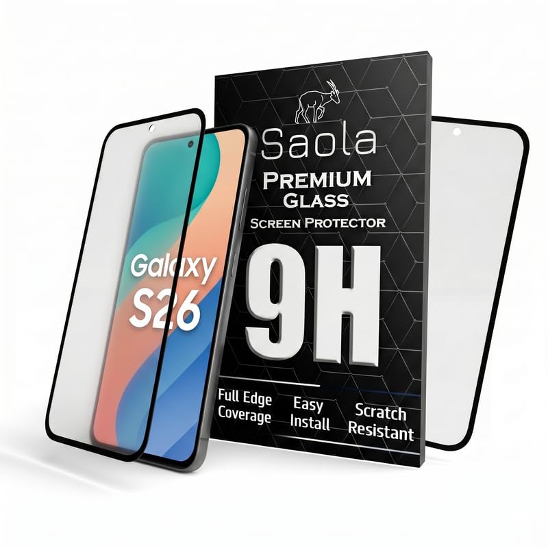 Image of Saola HD Matte Tempered Glass With 18H Hardness For Samsung Galaxy S26 (PACK OF 1) with Hassle-less Installation Kit. Full screen Coverage. 6.3 inch