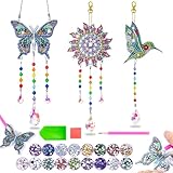 Diamond Art Kits for Kids Ages 6-12: Birthday Gifts for 7 8 9 10 Year Old Girls Teens Creative Arts & Crafts for Girls Boys DIY Wind Chime & Suncatcher Craft Kit Crystal Window Garden Decor Kit