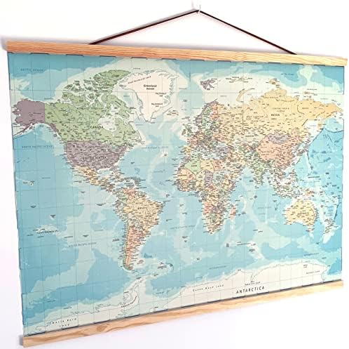 Mappa Del Mondo Laminata Maps International | 118.9x84.1 Cm | Politica | Scrivilo E Cancellabile