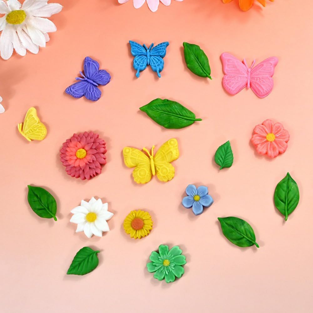 6 stampi in silicone per fondente a forma di fiori, decorazione 3D, per fondente, in silicone, per torte, fondenti, cioccolato, sapone, decorazioni per dessert, caramelle