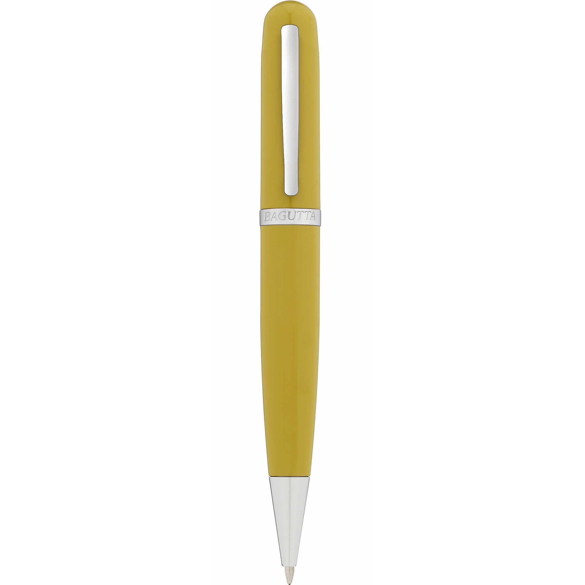 Penna a sfera di Bagutta. Penna a sfera con memoria usb di colore senape. La referenza è 2170-07.