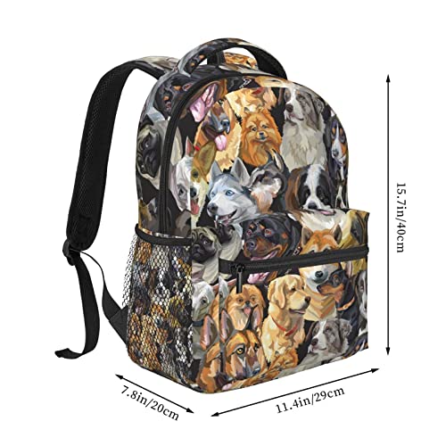 Stilvoller lässiger Rucksack mit Hundemotiv für Damen, personalisierter Laptop-Rucksack mit mehreren Taschen, Computer-Tagesrucksack für Arbeit, Geschäftsreisen, Siehe Abbildung, One size