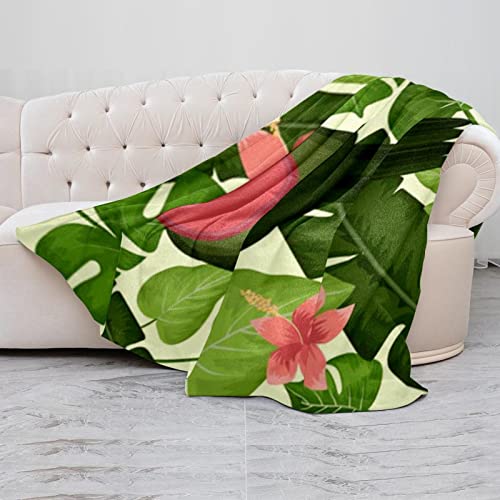 Couverture microfibre toucan 130x150 cm pour lit et canapé