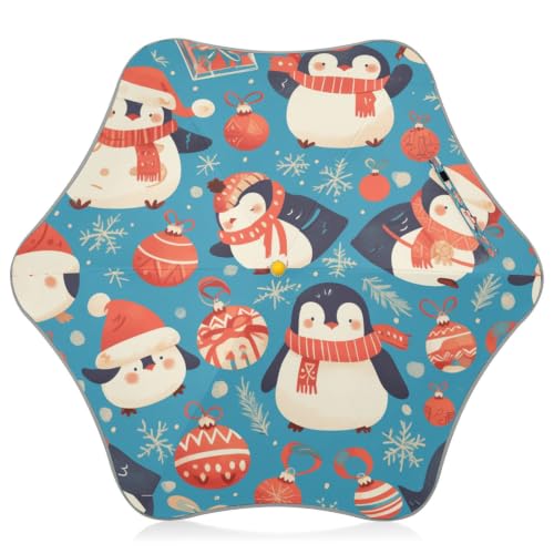 Parapluie pliant enfants pour sorties scolaires sécurité réfléchissante pingouins