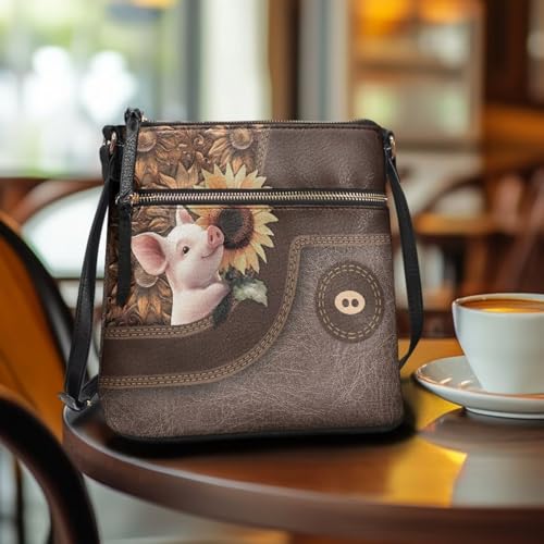 Lotusorchid Crossbody Shoulder Purse for Women, PU Leather Messenger Bag with Adjustable Strap and Multi Pockets3