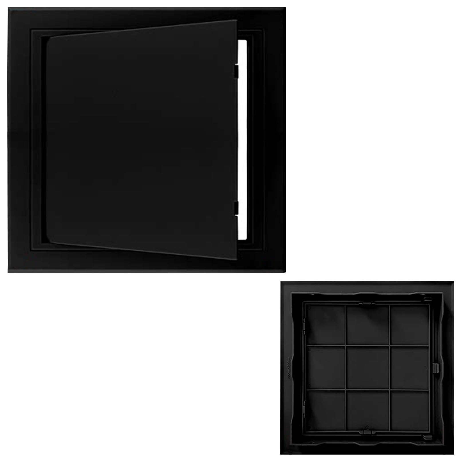 2 Pcs Access Panel for Wall and Ceiling, Inspection Door with Paintable Surface, Durable ABS Plastic, for Ceilings, Wires, and Cables(Black,15x15cm/5.9x5.9in)