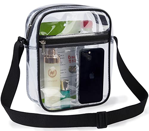 Clear Bag Stadium Approved, Transparent Crossbody Purse, See Through PVC Bags for Sporting Event, Music Festival and Concerts2